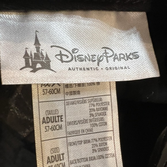 Disney D Hat with Park Icons White Black and Red Adjustable Baseball Cap Hat AOP - Picture 5 of 5